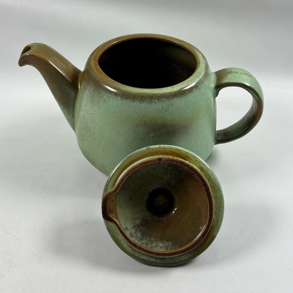 Vintage Frankoma Plainsman Teapot with Lid Prairie Green 4 Cup Flaws